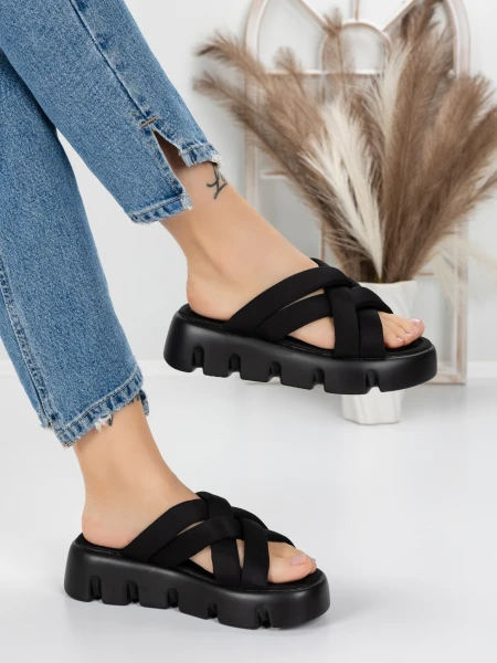 Papuci Dama cu Platforma 2HXS3 BLACK | MEI