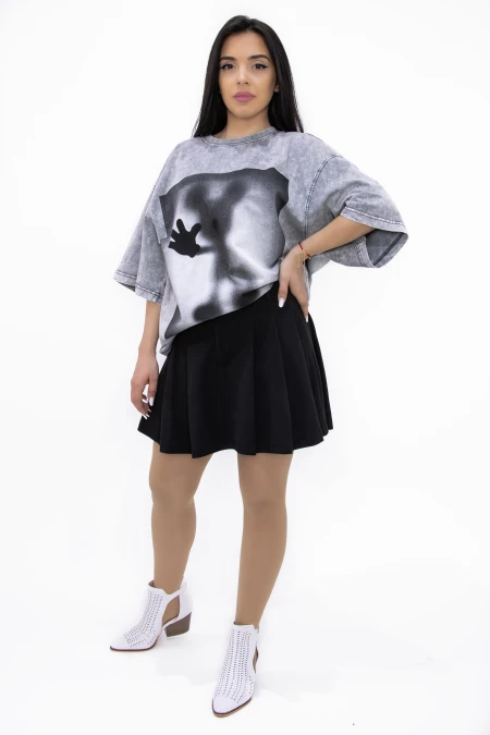 Tricou Dama 25054 GRI DESCHIS | KIKIRIKI