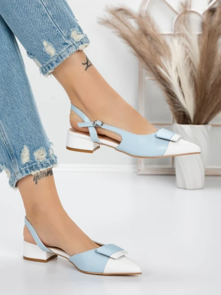 Pantofi cu Toc Gros 5YZ13 WHITE | MEI