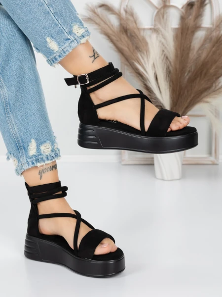 Sandale Dama cu Platforma 5GZ10 BLACK | MEI
