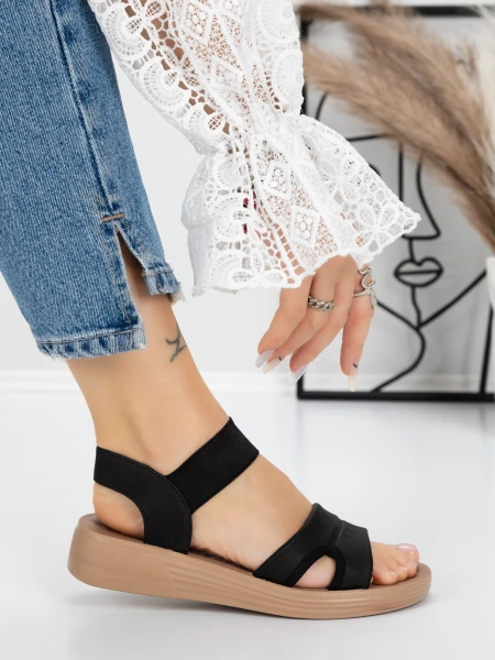 Sandale Dama cu Talpa Joasa 5XJ55 BLACK | MEI