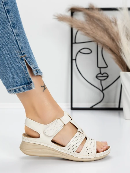 Sandale Dama cu Talpa Joasa 5GZ26 BEIGE | MEI
