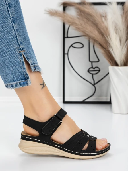 Sandale Dama cu Talpa Joasa 5GZ32 BLACK | MEI