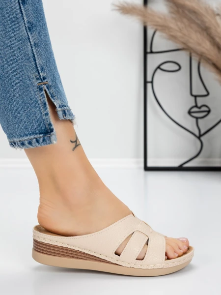 Papuci Dama cu Talpa Joasa 5GZ33 NUDE | MEI