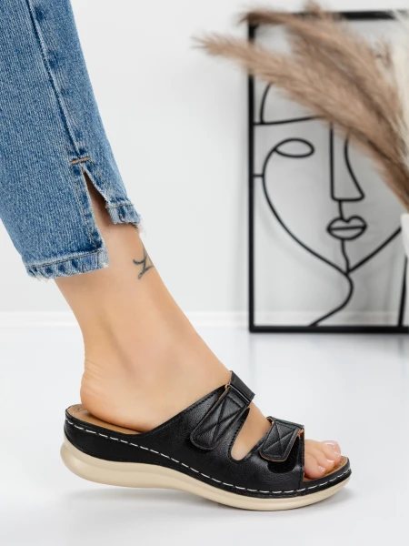 Papuci Dama cu Talpa Joasa 5GZ35 BLACK | MEI
