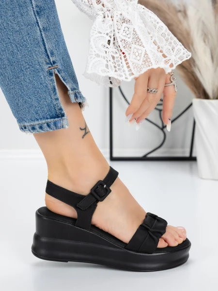 Sandale Dama cu Platforma 5LM2 BLACK | MEI