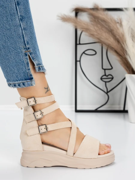 Sandale Dama cu Platforma 3H20 BEIGE | MEI