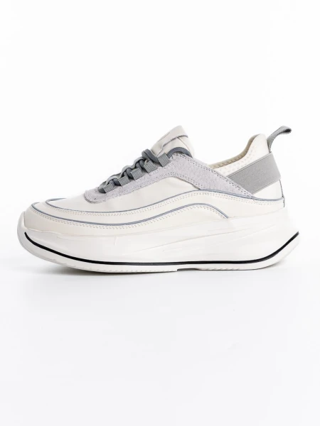 Pantofi Sport Dama din piele naturala 2228 CREAM-GREY | FRANCO GERARDO