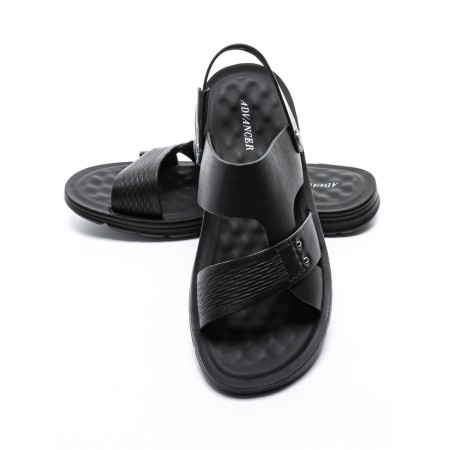 Sandale Barbati din piele naturala 7565D BLACK | ADVANCER