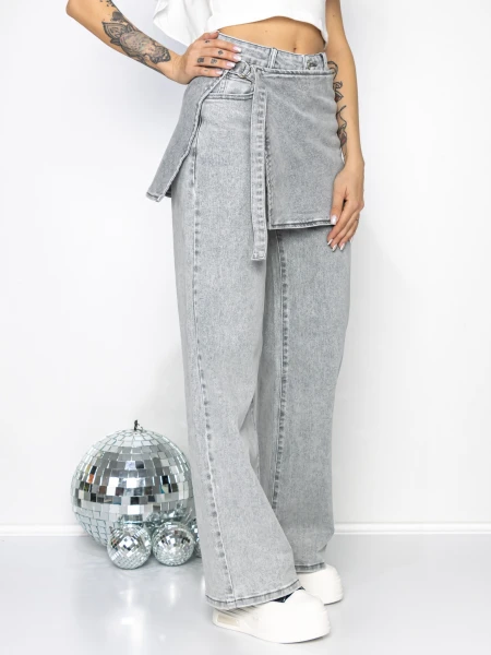 Blugi Dama Y3009-2 GRI | FASHION