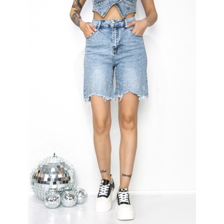 Blugi Scurti Dama GDS1819D ALBASTRU | MINA