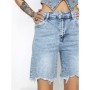 Blugi Scurti Dama GDS1819D ALBASTRU | MINA