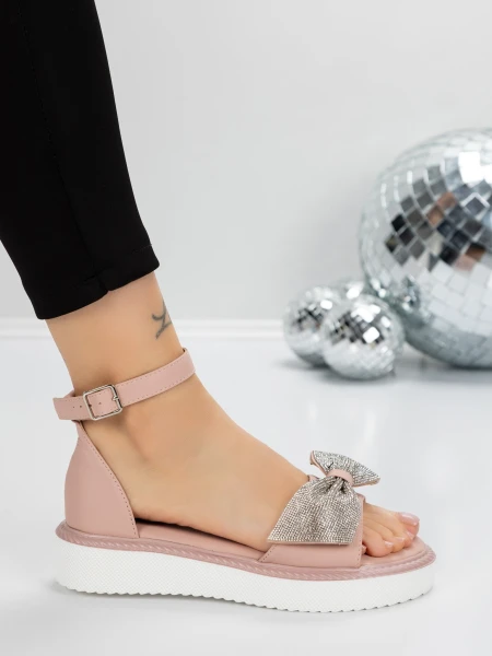 Sandale Dama cu Talpa Joasa 5H22 PINK | MEI