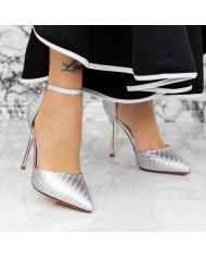 Pantofi Stiletto 2DC2 Argintiu Mei