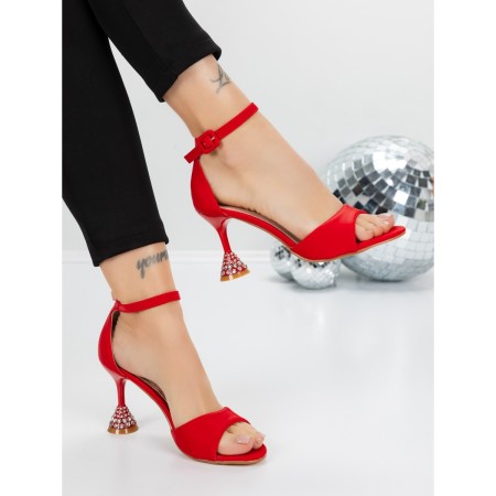Sandale Dama cu Toc Subtire 5XKK17 RED | MEI