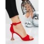 Sandale Dama cu Toc Subtire 5XKK17 RED | MEI
