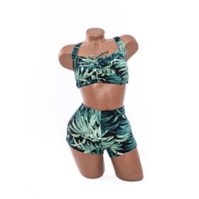 Costum de baie dama L909-2 NEGRU-VERDE | MEINA
