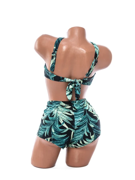 Costum de baie dama L909-2 NEGRU-VERDE | MEINA