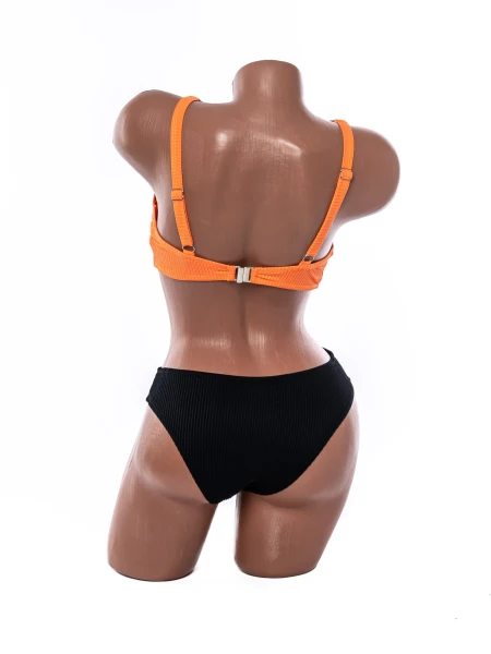 Costum de baie dama F118 PORTOCALIU-NEGRU | MEINA