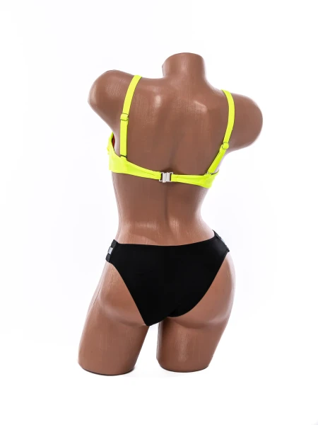 Costum de baie dama F661 VERDE NEON-NEGRU | MEINA