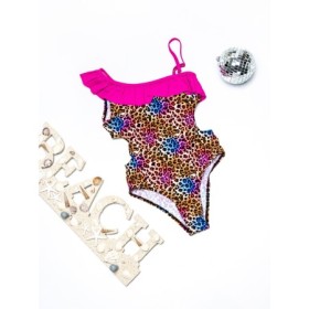 Costum de baie fete X39 LEOPARD-FUCHSIA | MEINA