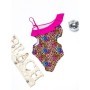 Costum de baie fete X39 LEOPARD-FUCHSIA | MEINA