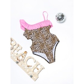Costum de baie fete X39 LEOPARD-ROZ | MEINA
