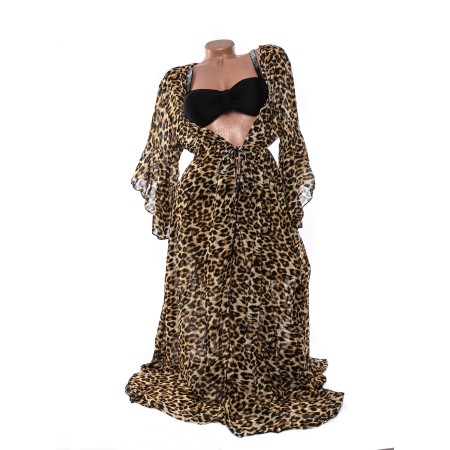 Rochie de Plaja 305 Leopard Inchis » Reina.Ro
