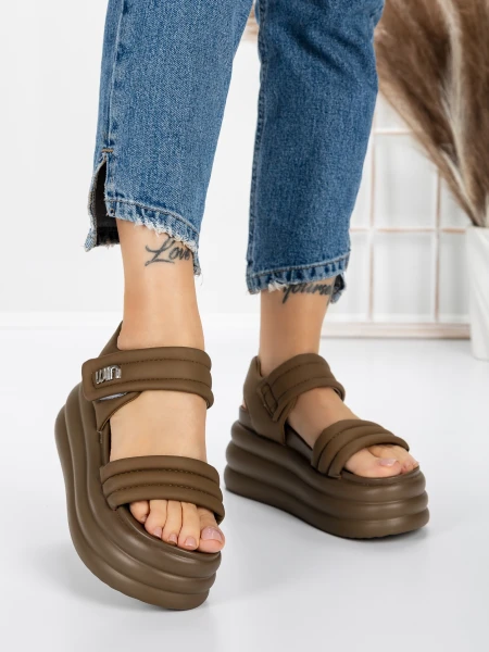 Sandale Dama cu Platforma 8577 BROWN | MEI