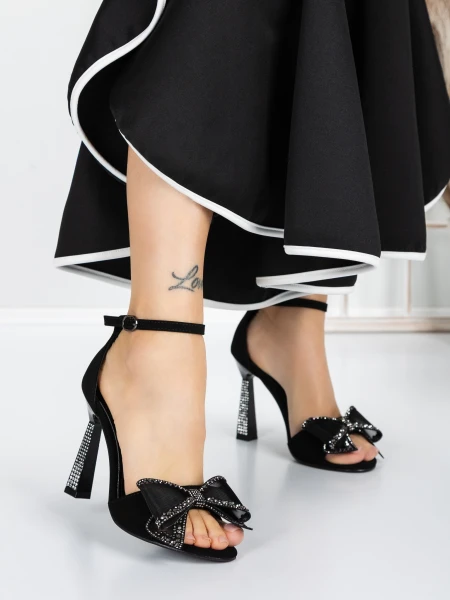 Sandale Dama cu Toc Subtire 5XKK15 BLACK | MEI