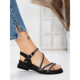 Sandale Dama cu Talpa Joasa 3AW309 BLACK | MEI