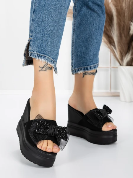 Papuci Dama cu Platforma 3AW326 BLACK | MEI