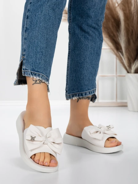 Papuci Dama cu Talpa Joasa 5XJ57 WHITE | MEI