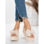 Papuci Dama cu Platforma 5WL8 BEIGE | MEI
