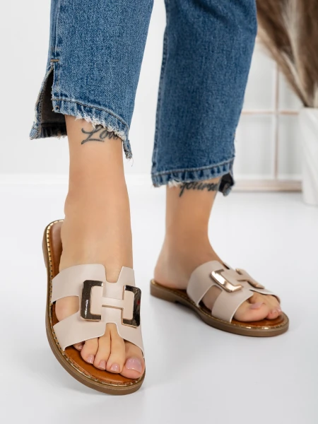 Papuci Dama cu Talpa Joasa 5PT2 BEIGE | MEI