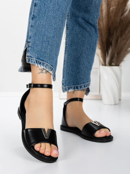 Sandale Dama cu Talpa Joasa 5PT5 BLACK | MEI