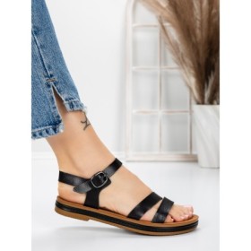 Sandale Dama cu Talpa Joasa 3GZ37 BLACK | MEI