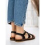 Sandale Dama cu Talpa Joasa 3GZ38 BLACK | MEI