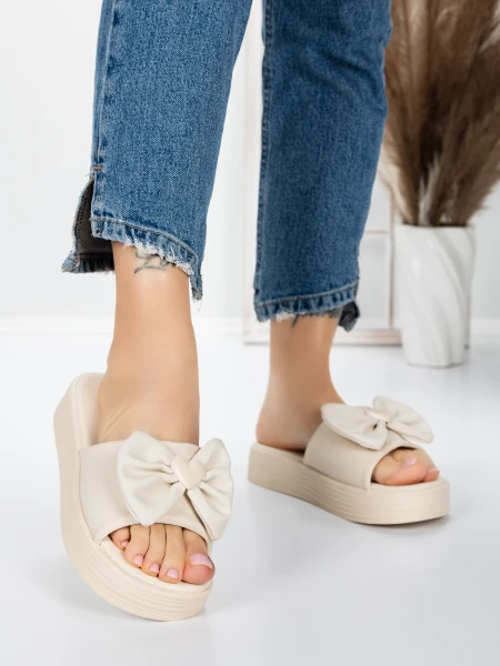 Papuci Dama cu Talpa Joasa 3AW319 BEIGE | MEI