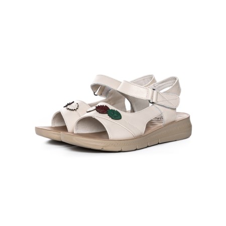 Sandale Dama din piele naturala 246613T CREAM | FORMAZIONE