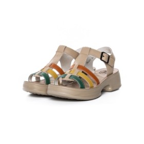 Sandale Dama din piele naturala 246609T APRICOT-GREEN | FORMAZIONE