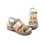 Sandale Dama din piele naturala 246609T APRICOT-GREEN | FORMAZIONE