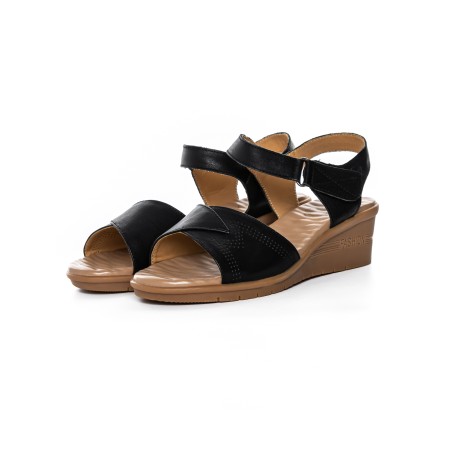Sandale Dama cu Talpa Joasa 22002S Negru | Formazione » Reina.Ro