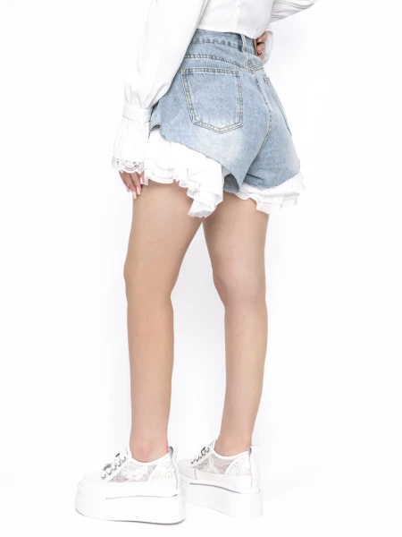 Blugi Scurti Dama S22033 ALBASTRU | KIKIRIKI