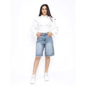 Blugi Scurti Dama H3395-1 ALBASTRU | KIKIRIKI