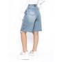 Blugi Scurti Dama H3395-1 ALBASTRU | KIKIRIKI