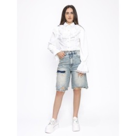 Blugi Scurti Dama H3708 ALBASTRU | KIKIRIKI