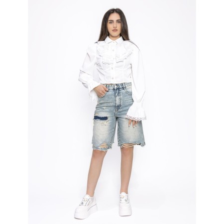 Blugi Scurti Dama H3708 ALBASTRU | KIKIRIKI