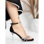 Sandale Dama cu Toc Subtire 5XKK20 BLACK | MEI