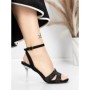 Sandale Dama cu Toc Subtire 5XKK21 BLACK | MEI
